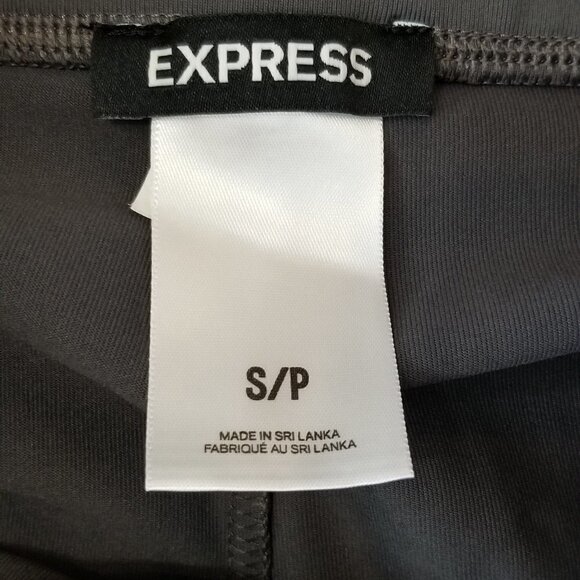Express Cross over Leggings high rise Small Gray Full length Athleisure Sporty - Picture 6 of 6